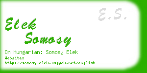 elek somosy business card